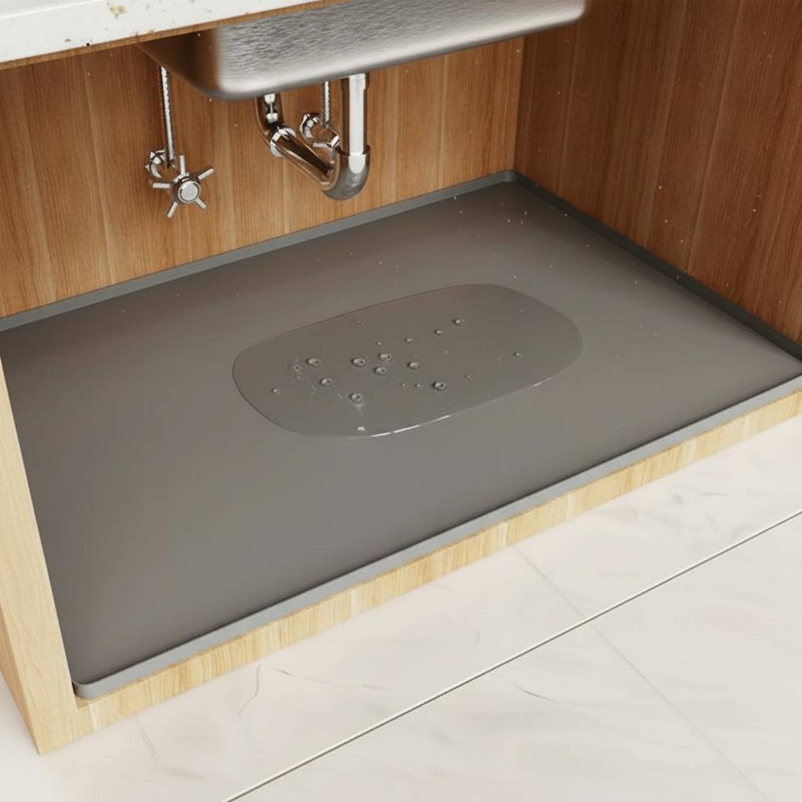 Kitchen Appliances Cabinet - حصيرة سيليكون مقاومة للماء تحت الحوض
