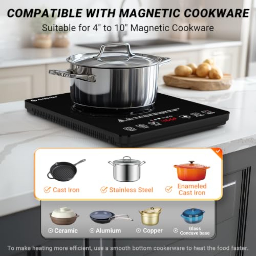 موقد طهي محمول يعمل بالحث الكه - مراجعة Induction Cooktop Portable وسعره